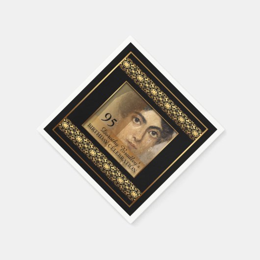 95th Birthday Celebration Photo Paper Napkins Servetten (Hoek)