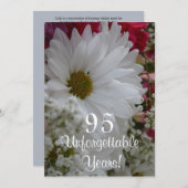 95th Birthday Celebration/White Daisy Bouqet Kaart (Voorkant / Achterkant)