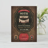95th Birthday  Chalkboard & Wood Kaart (Staand voorkant)
