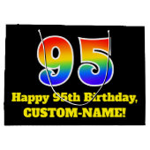 95th Birthday ~ Fun, kleurrijk, levendig, regenboo Groot Cadeauzakje (Achterkant)