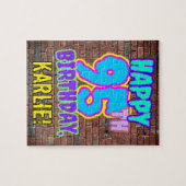 95th Birthday ~ Fun, Urban Graffiti geïnspireerd l Legpuzzel (Horizontaal)
