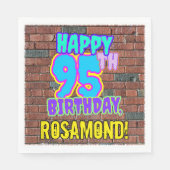 95th Birthday ~ Fun, Urban Graffiti geïnspireerd l Servet (Voorkant)