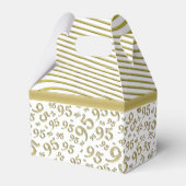 95th Birthday Gold and White Number Pattern Bedankdoosjes (Achterkant)