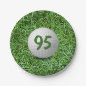 95th Birthday Golf Ball on Grass Paper Bord (Voorkant)