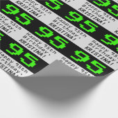 95th Birthday - Nerdy / Geeky Style "95" en naam Cadeaupapier (Hoek)