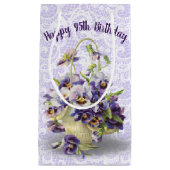 95th Birthday Pansy Basket on Lace Klein Cadeauzakje (Voorkant)