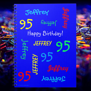 95th Birthday Party Blue Guest Book, Name, Spiral Notitieboek