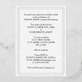 95th Birthday Party — Fancy script & aangepaste na Folie Uitnodiging (Achterkant)