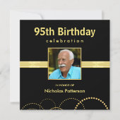 95th Birthday Party Invitations - Foto optioneel Kaart (Voorkant)