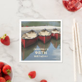 95th Birthday Party, Name, Red Canoes Paper Servet (Insitu)