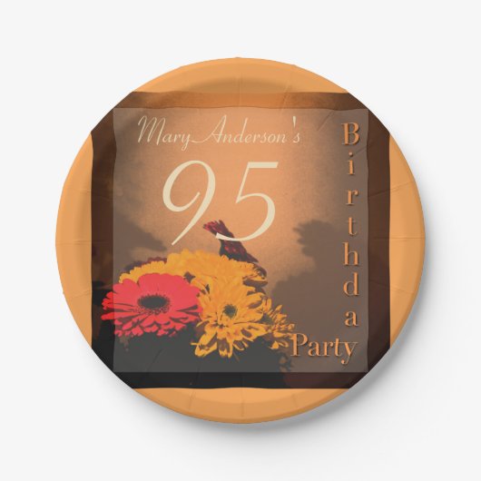  95th Birthday Party Paper Borden Papieren Bordje (Voorkant)