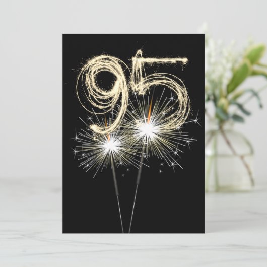 95th Birthday Party Sparkler Kaart (Staand voorkant)