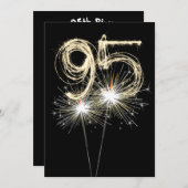 95th Birthday Party Sparkler Kaart (Voorkant / Achterkant)