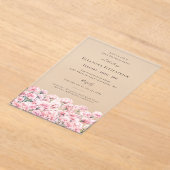 95th Birthday Pink Carnation January Birth Flower Acryl Uitnodigingen (Laagn)