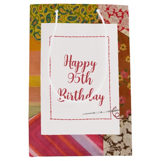 95th Birthday Quilt Pattern met Needle Medium Cadeauzakje (Voorkant)