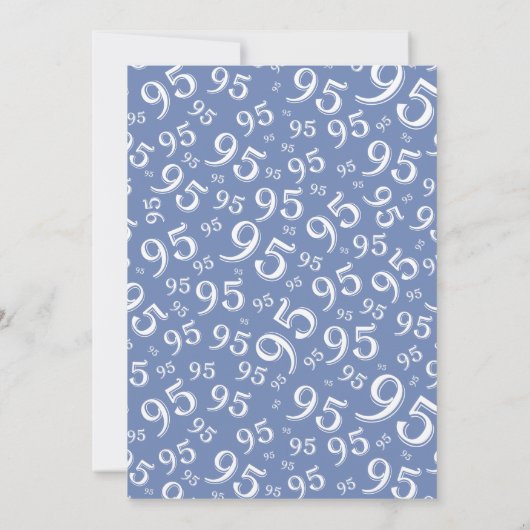 95th Birthday Random Number Pattern Blue/White Kaart (Achterkant)