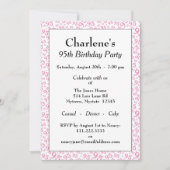 95th Birthday Random Number Pattern Pink/White Kaart (Voorkant)