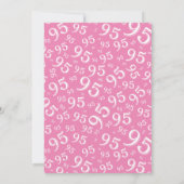 95th Birthday Random Number Pattern Pink/White Kaart (Achterkant)