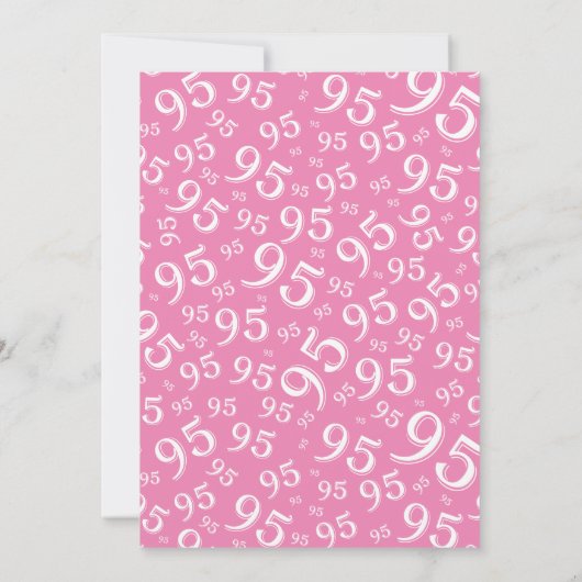 95th Birthday Random Number Pattern Pink/White Kaart (Achterkant)