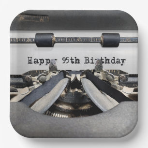 95th Birthday Retro Typewriter Papieren Bordje