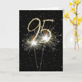 95th Birthday Sparkler op zwart Kaart (Gele Bloem)