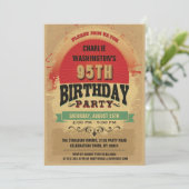 95th Birthday Typography Grunge Kaart (Staand voorkant)