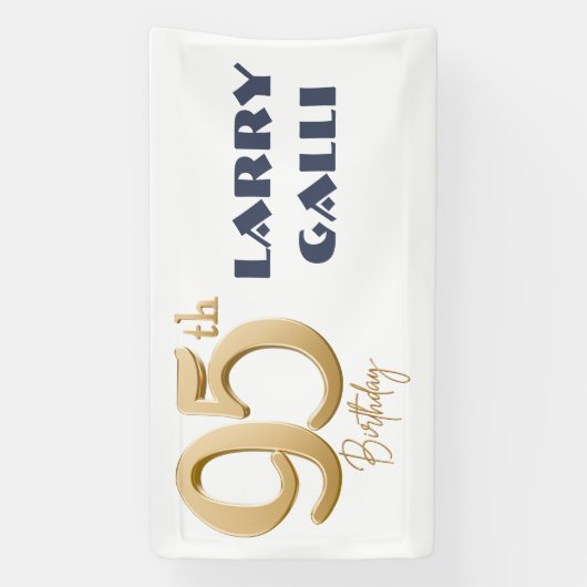 95th Verjaardag Goud Navy Blauw Aangepaste naam Spandoek