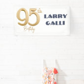 95th Verjaardag Goud Navy Blauw Aangepaste naam Spandoek (Insitu)