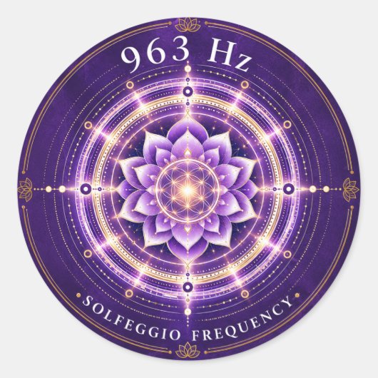 963 Hz Solfeggio Frequentie Sticker (Voorkant)