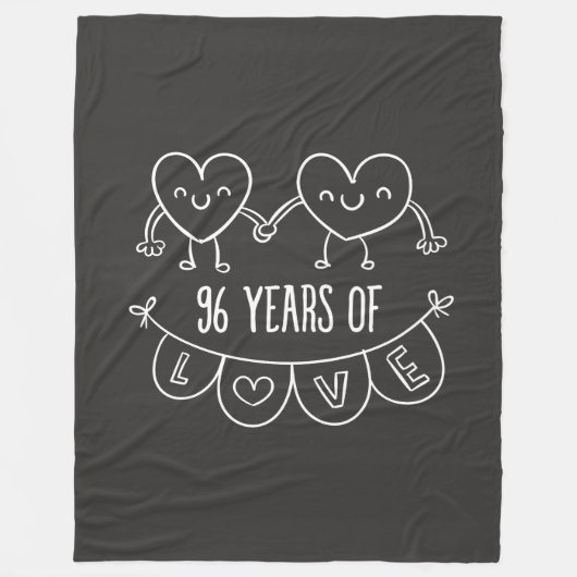964e Jubileum Gift Chalk Hearts Fleece Deken (Voorkant)