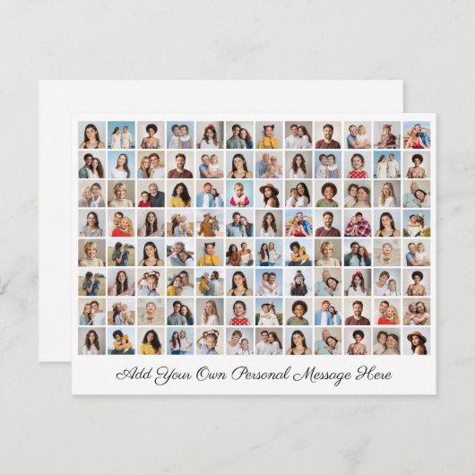 96 Fotocollage Voeg je eigen groet toe Feestdagenkaart (Voorkant / Achterkant)