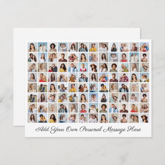 96 Fotocollage Voeg je eigen groet toe Feestdagenkaart (Voorkant / Achterkant)