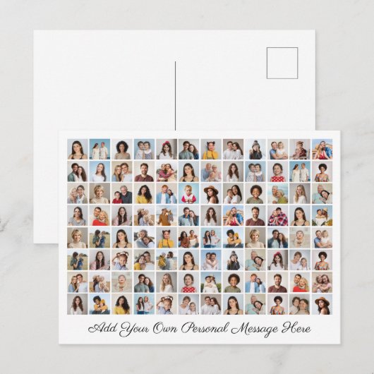 96 Fotocollage Voeg je eigen groet toe Feestdagenkaart (Voorkant / Achterkant)