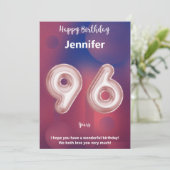96-jarige Happy Birthday-kaart (Staand voorkant)