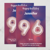 96-jarige Happy Birthday-kaart (Voorkant / Achterkant)
