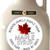 96 Maple Syrup GRADE A AMBER tamper-evident labels