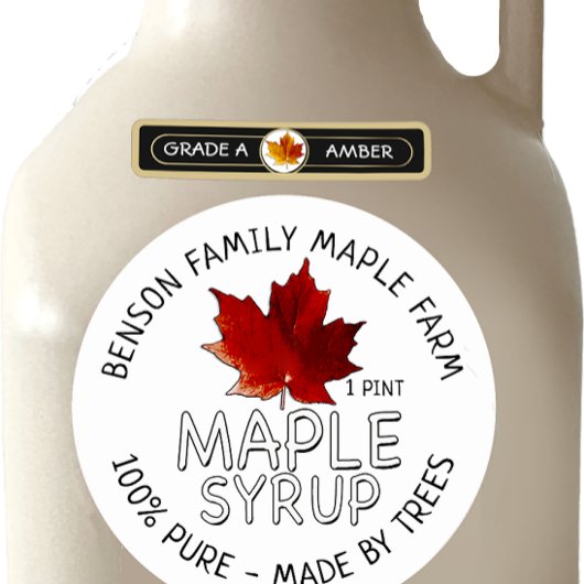 96 Maple Syrup GRADE A AMBER tamper-evident labels