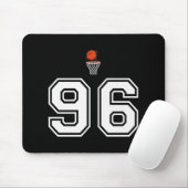 96 Nummer Basketbal Stijl  Wit Premium Muismat (Met muis)