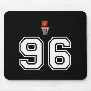 96 Nummer Basketbal Stijl  Wit Premium Muismat