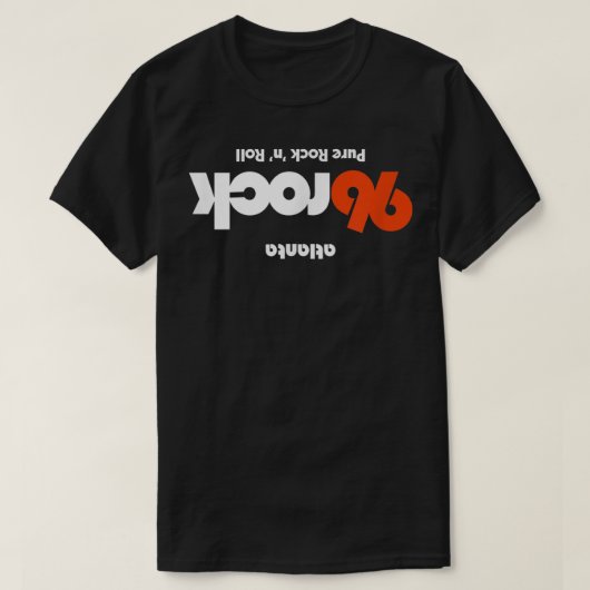 96 Rock Atlanta ondersteboven donker T-shirt (Design voorkant)