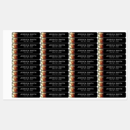 96 Sticker labelt Uw foto, naam en telefoon (Vel)