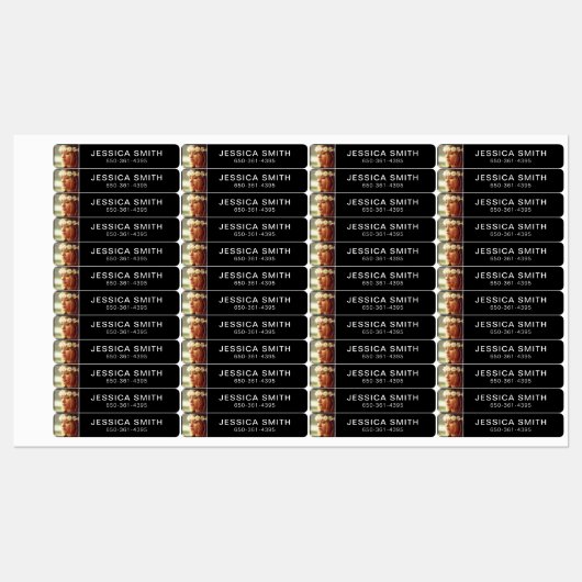 96 Sticker labelt Uw foto, naam en telefoon (Vel)