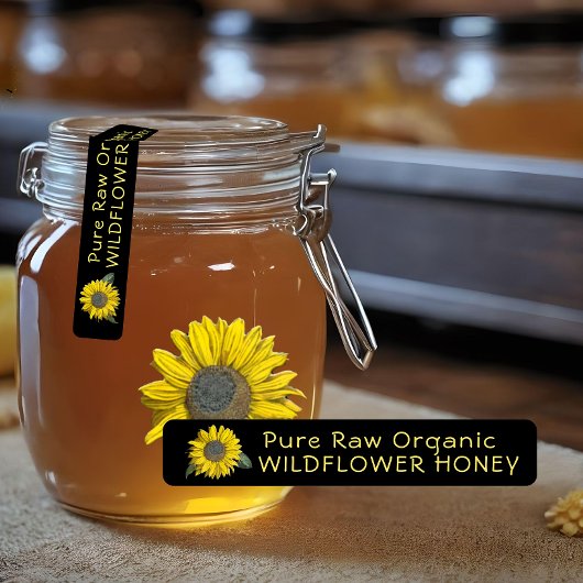 96 Tamper-evident Seal Wildflower Honing ZONNEBLOE Labels