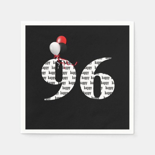 96e Birthday party ballonnen Servet (Voorkant)