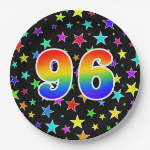 96e evenement: Vet, vun, kleurrijke regenboog 96 Papieren Bordje