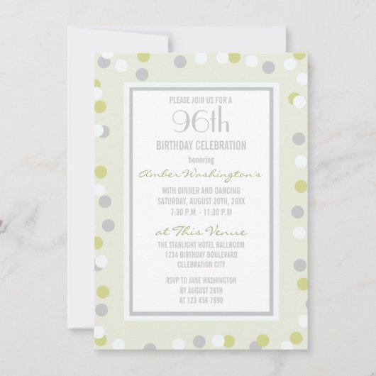 96e Groene en Grijze Polka Dots and Chevrons Kaart (Voorkant)