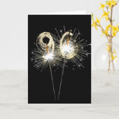 96e jaarsparklers op zwart kaart (Gele Bloem)