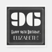 96e verjaardag: Art Deco geïnspireerd look "96" +  Servet (Voorkant)
