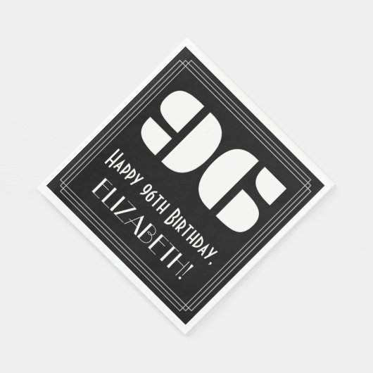 96e verjaardag: Art Deco geïnspireerd look "96" + Servet (Hoek)