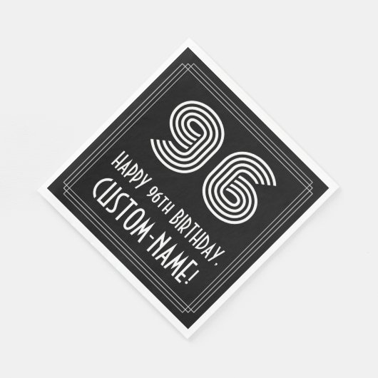 96e verjaardag: Art Deco geïnspireerd look "96" +  Servet (Hoek)